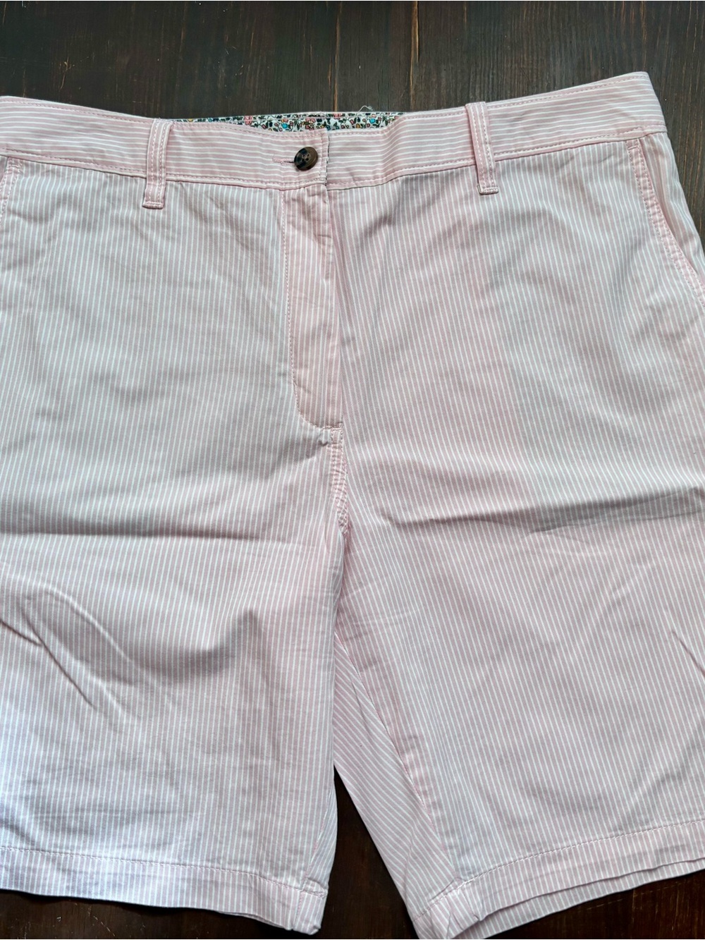 M&S - Marks & Spencer Pink with white stripes shorts size US 10 preowned